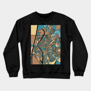 Seville Map Pattern in Mid Century Pastel Crewneck Sweatshirt